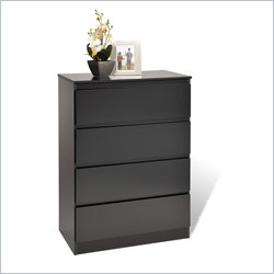 Prepac Avanti Four Drawer Dresser in Black