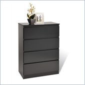 Prepac Avanti Four Drawer Dresser in Black