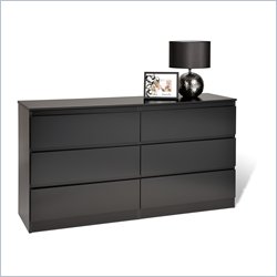 Prepac Avanti Six Drawer Dresser in Black