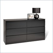 Prepac Avanti Six Drawer Dresser in Black