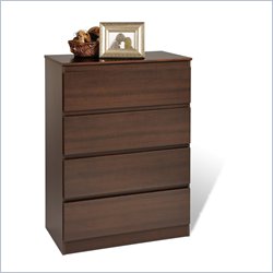 Prepac Avanti Four Drawer Dresser in Espresso