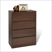 Prepac Avanti Four Drawer Dresser in Espresso