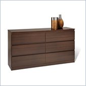 Prepac Avanti 6 Drawer Dresser in Espresso