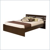 Prepac Avanti Double Platform Bed with Slat Headboard in Espresso