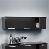 Prepac Coal Harbor Wall Mounted Hutch in Black