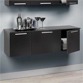 Prepac Coal Harbor Wall Mounted Buffet in Black