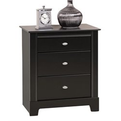 Prepac Kallisto 3 Drawer Nightstand in Black Finish