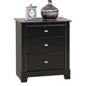 Prepac Kallisto 3 Drawer Nightstand in Black Finish