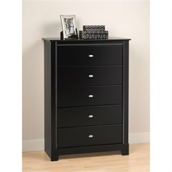 Prepac Kallisto 5 Drawer Chest in Black Finish