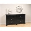 ADD TO YOUR SET: Prepac Kallisto 6 Drawer Double Dresser in Black Finish