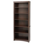 Prepac 77 6 Shelf Bookcase in Espresso Finish