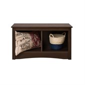 Prepac Fremont Twin Small Cubbie Storage Bench in Espresso Finish