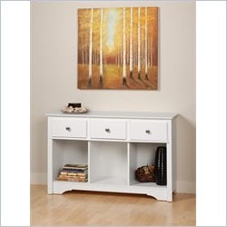 Prepac 3 Drawer Console Table in White Finish