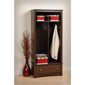 Prepac Fremont 1 Drawer Double Locker in Espresso Finish