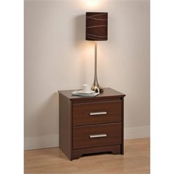 Prepac Coal Harbor 2 Drawer Nightstand in Espresso Finish