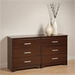 ADD TO YOUR SET: Prepac Coal Harbor 6 Drawer Double Dresser in Espresso Finish