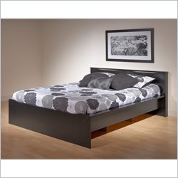 Prepac Coal Harbor Queen Platform Bed in Black Finish