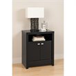 ADD TO YOUR SET: Prepac Series 9 Designer 2 Door Tall Nightstand in Black