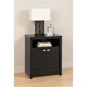 Prepac Series 9 Designer 2 Door Tall Nightstand in Black