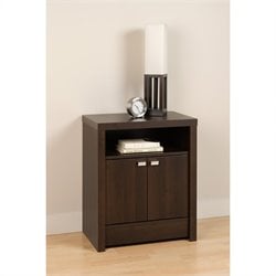 Prepac Series 9 Designer 2 Door Tall Nightstand in Espresso