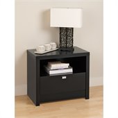 Prepac Series 9 Designer 1 Drawer Nightstand in Black