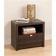 ADD TO YOUR SET: Prepac Series 9 Designer 1 Drawer Nightstand in Espresso