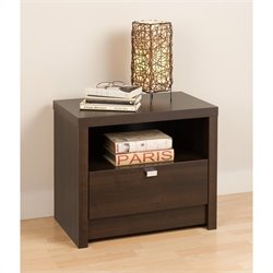 Prepac Series 9 Designer 1 Drawer Nightstand in Espresso