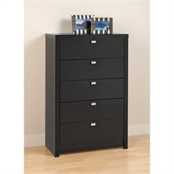 Prepac Series 9 Designer 5 Drawer Chest in Black