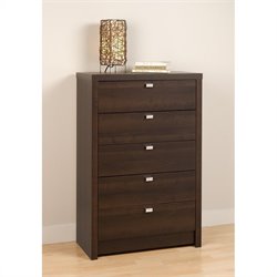 Prepac Series 9 Designer 5 Drawer Chest in Espresso