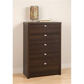 Prepac Series 9 Designer 5 Drawer Chest in Espresso