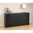 ADD TO YOUR SET: Prepac Series 9 Designer 6 Drawer Double Dresser in Black
