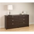 ADD TO YOUR SET: Prepac Series 9 Designer 6 Drawer Double Dresser in Espresso