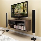 Prepac Series 9 Designer 42 Wide Wall Mounted AV Console in Espresso