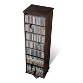 Prepac 2-Sided Spinning Media Storage Tower in Espresso