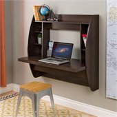 Prepac Floating Desk with Storage in Espresso