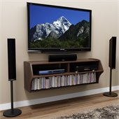 Prepac Altus Wall Mounted Home Entertainment Console in Espresso