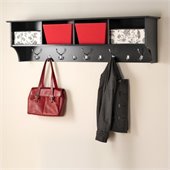 Prepac 60 Wide Hanging Entryway Shelf in Black