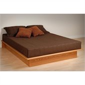 Prepac Oak Juvenile Queen Size Platform Bed 3 Piece Bedroom Set