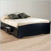 Prepac Sonoma Black Queen Bed with Drawers 3 Piece Bedroom Set