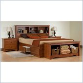 Prepac Monterey Cherry Double/Full Bookcase Bed 3 Piece Bedroom Set