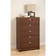 ADD TO YOUR SET: Prepac Series 9 Designer 5 Drawer Chest in Medium Brown Walnut