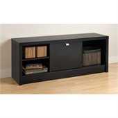 Prepac Series 9 Designer Cubbie Bench with Door in Black