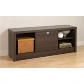 Prepac Series 9 Designer Cubbie Bench with Door in Espresso