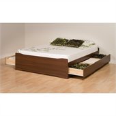 Prepac Coal Harbor Platform Storage Bed with 6 Drawers in Walnut
