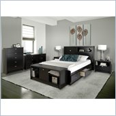 Prepac Series 9 Designer 4 Piece Bedroom Set in Black