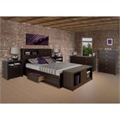 Prepac Series 9 Designer 4 Piece Bedroom Set in Espresso
