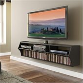 Prepac Altus Plus 58 Floating TV Stand in Black
