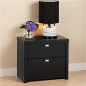 Prepac Series 9 Designer 2 Drawer Nightstand in Black