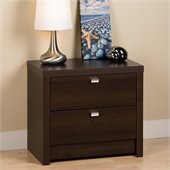 Prepac Series 9 Designer 2 Drawer Nightstand in Espresso