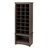 Prepac Tall Shoe Cubbie Cabinet in Espresso